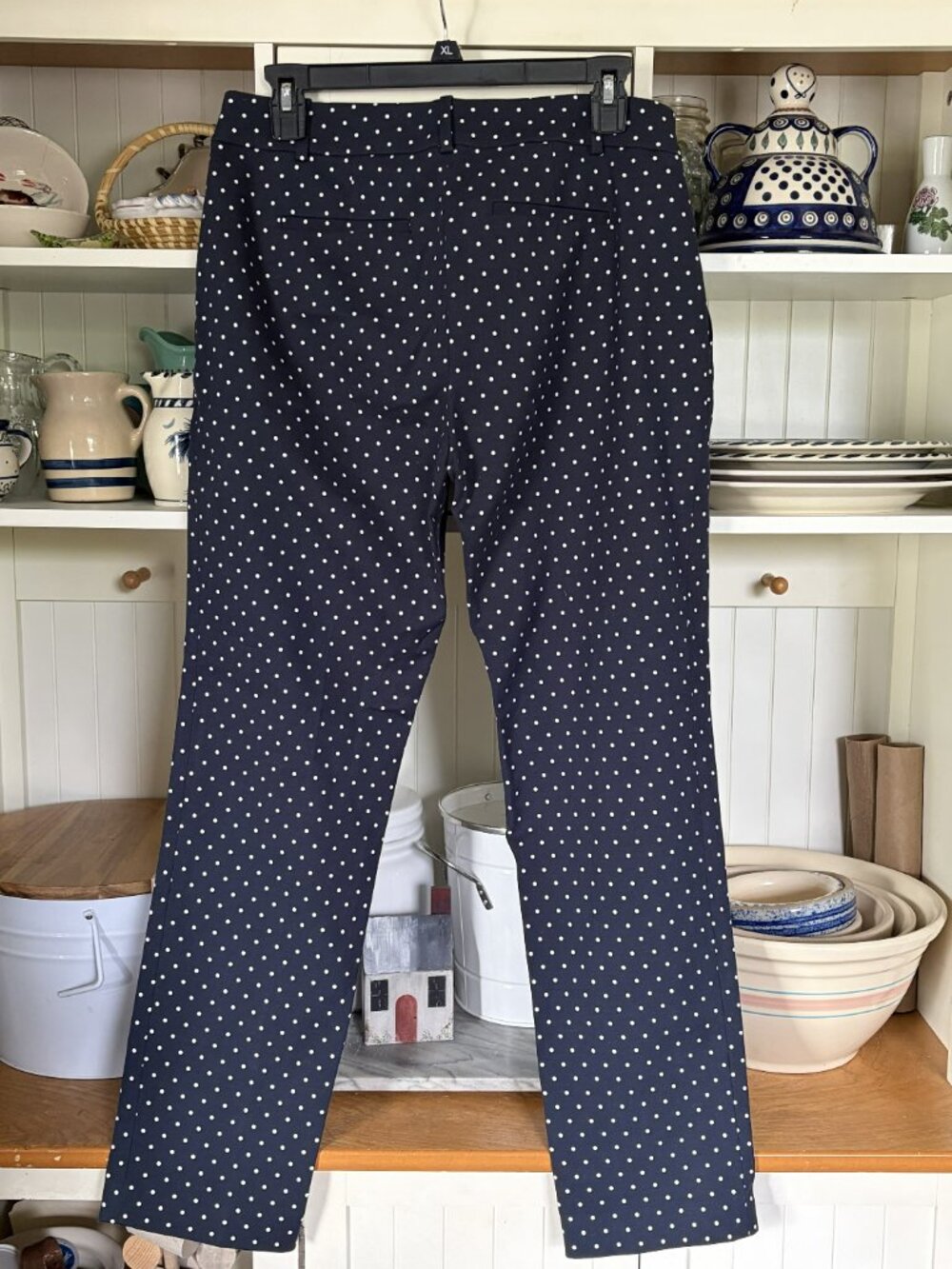 Brooks Brothers Women's Pants Sz 6 Navy with White Polka Dots - Picture 2 of 5